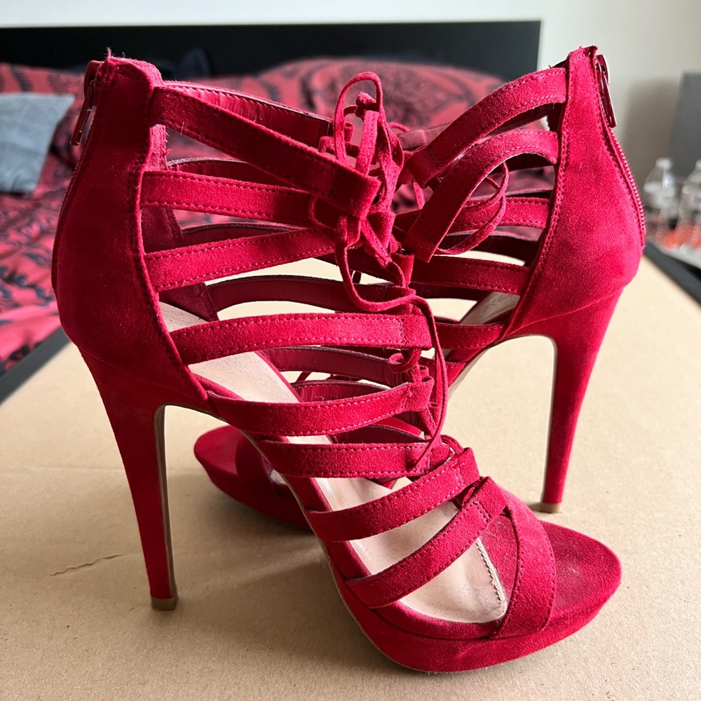Sexy red strappy sandal